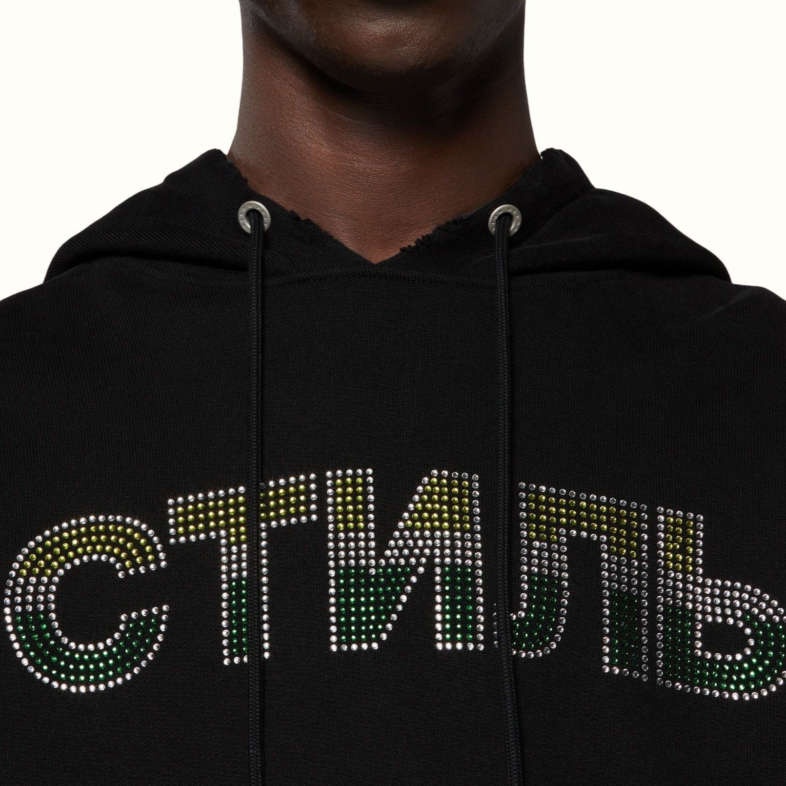 (75% OFF) HERON PRESTON CTNMB Strass Hoodie Black