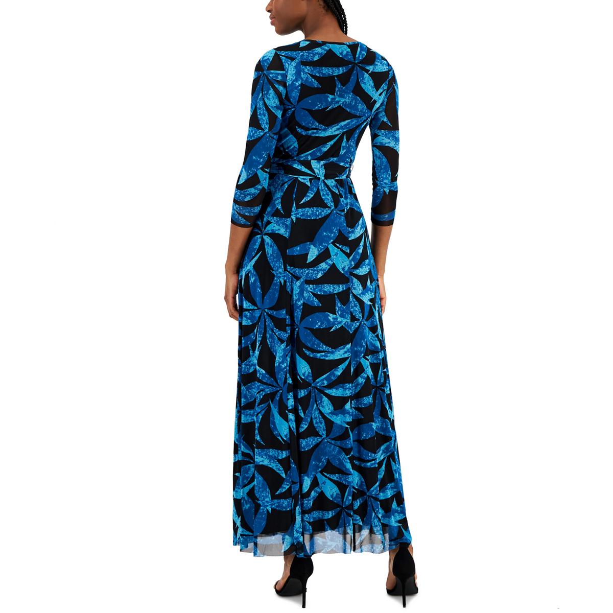 Anne Klein Womens Printed Long Maxi Dress