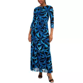 Anne Klein Womens Printed Long Maxi Dress