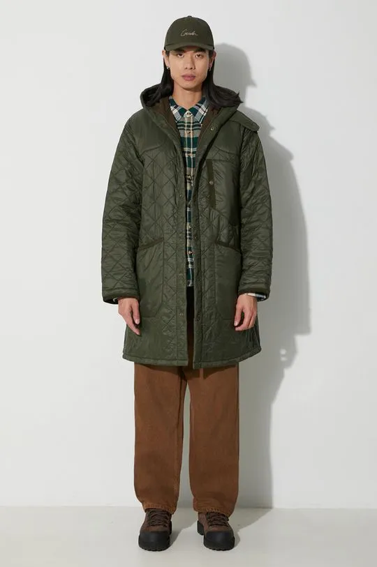 Barbour jacket Overnight Polar Parka men's green color MQU1739