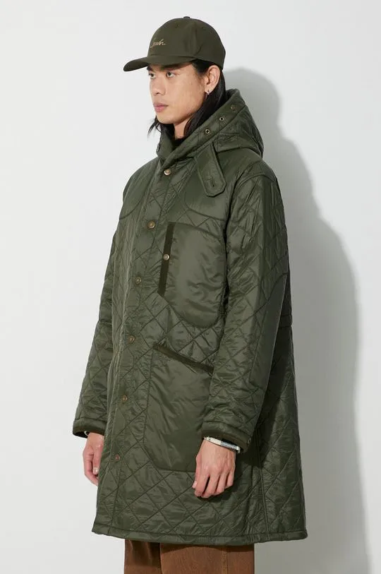 Barbour jacket Overnight Polar Parka men's green color MQU1739