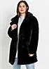 bonprix Faux Fur Lapel Coat