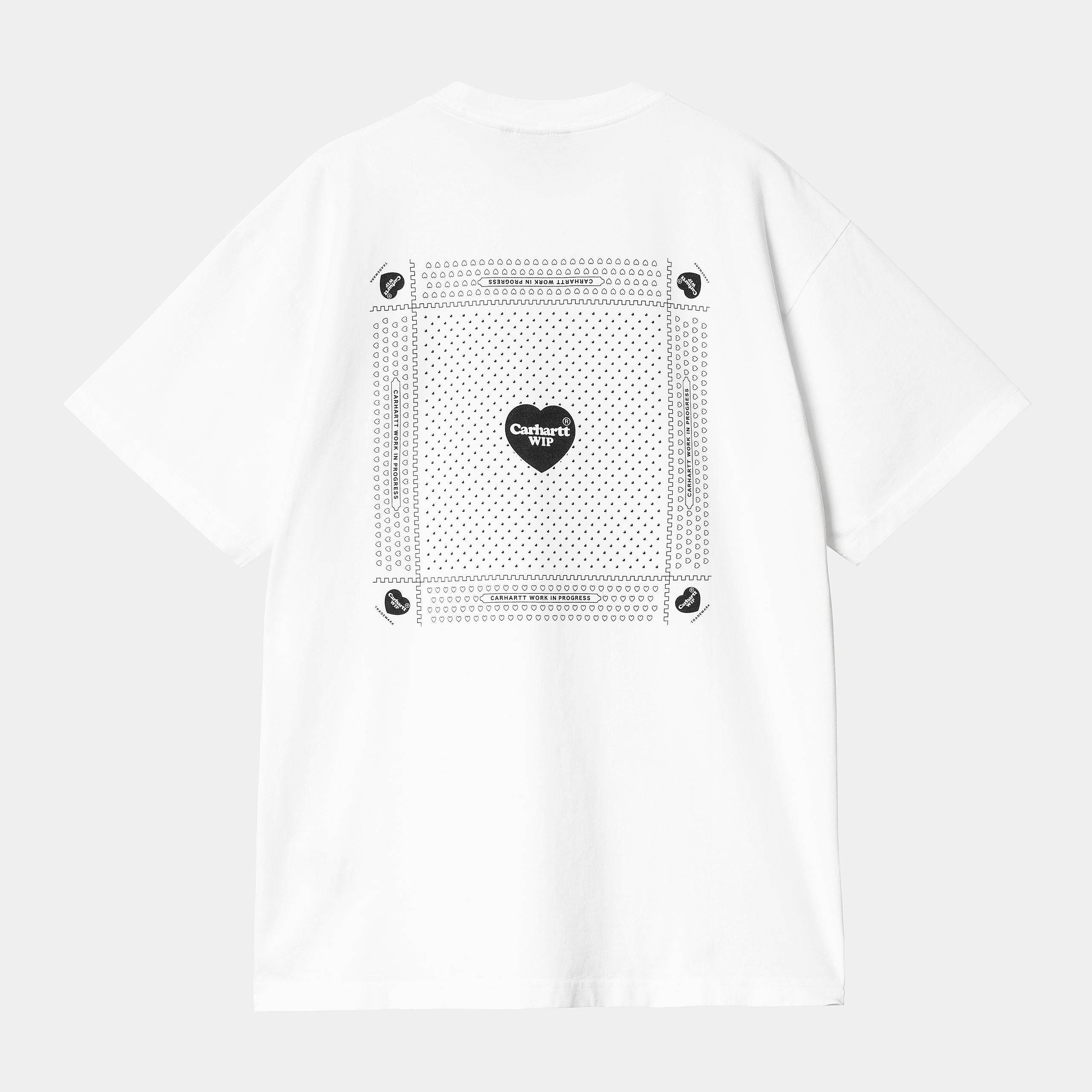 Carhartt WIP Heart Bandana T-Shirt White/Black (Stonewashed)