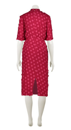 Cerise Dotted Midi Dress