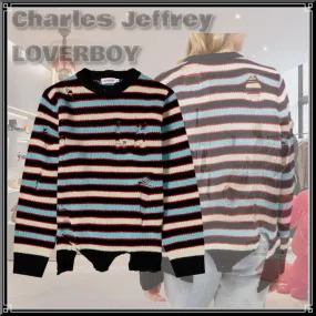 Charles Jeffrey LOVERBOY  |Crew Neck Stripes Unisex Wool Nylon Blended Fabrics