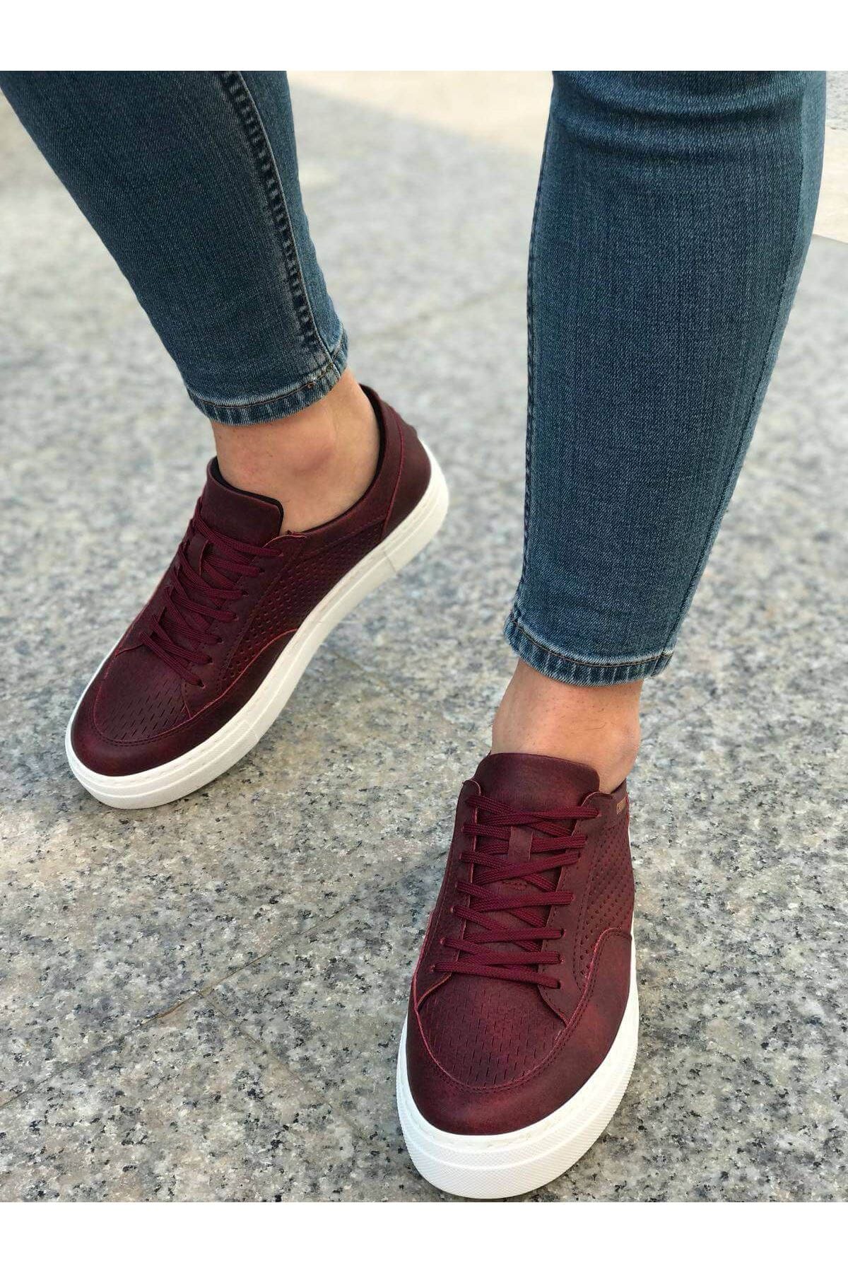 Chekich Men's Lace-up Claret Red Shoes ch015