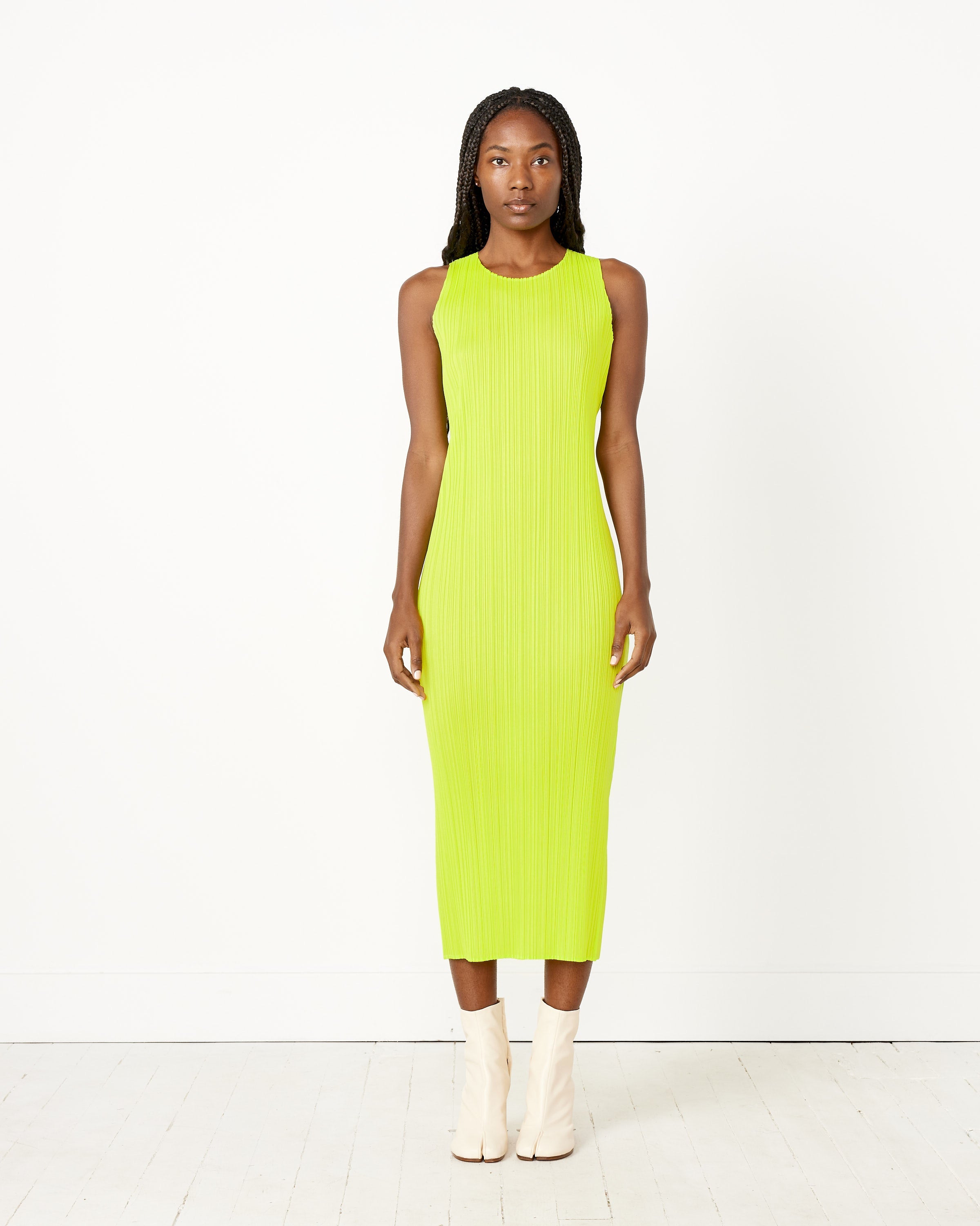 Colorful Basics 3 Dress in Yellow Green