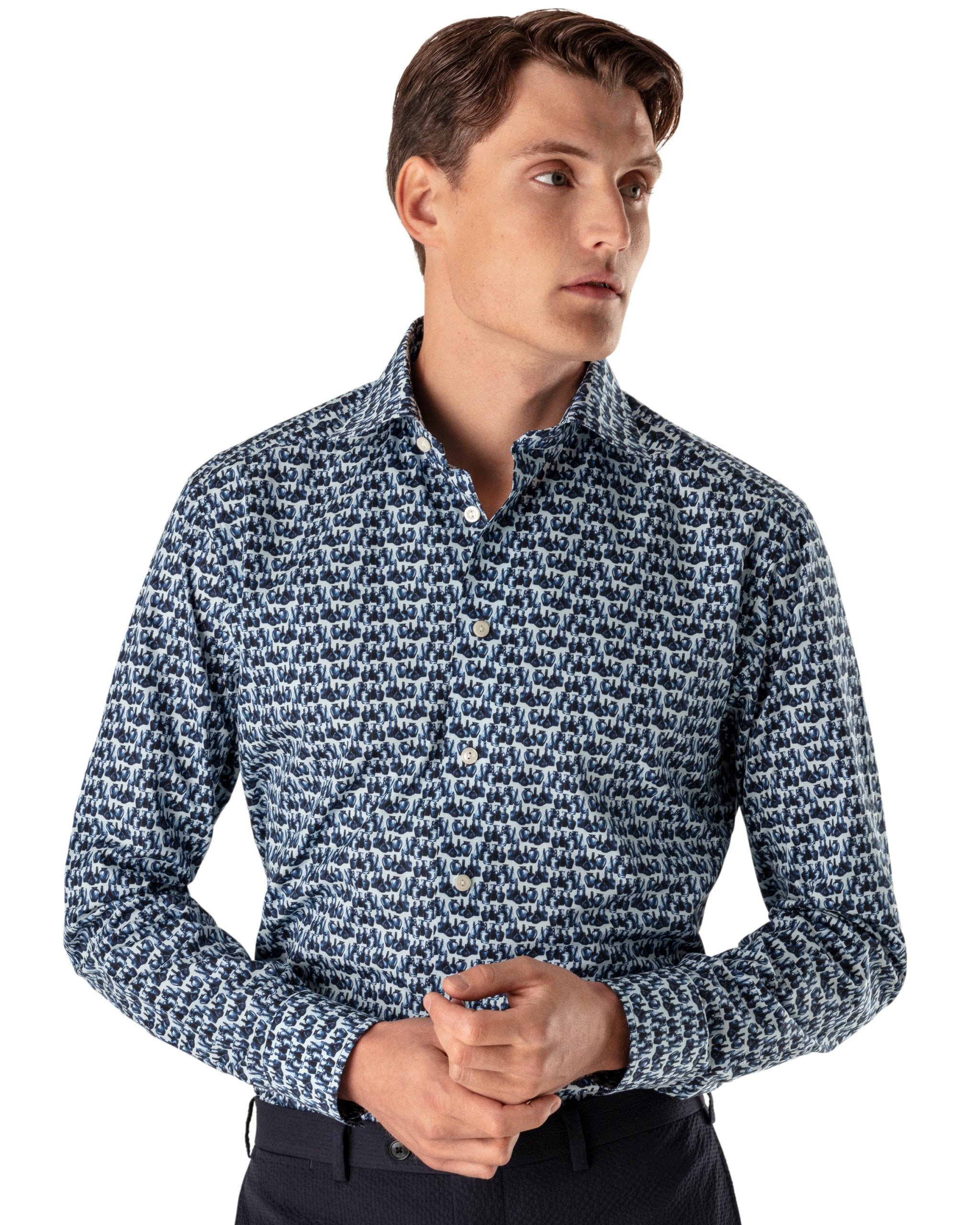 Contemporary Fit - Glass Print Fine Twill Shirt