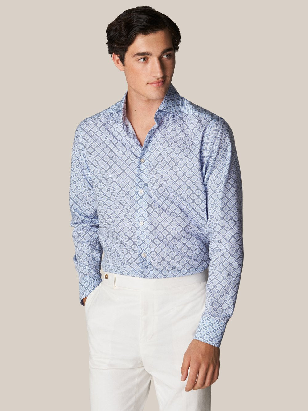 Contemporary Fit - Medallion Print Twill Shirt