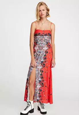 Free People - Red Multi Morning Song Printed Maxi Dress