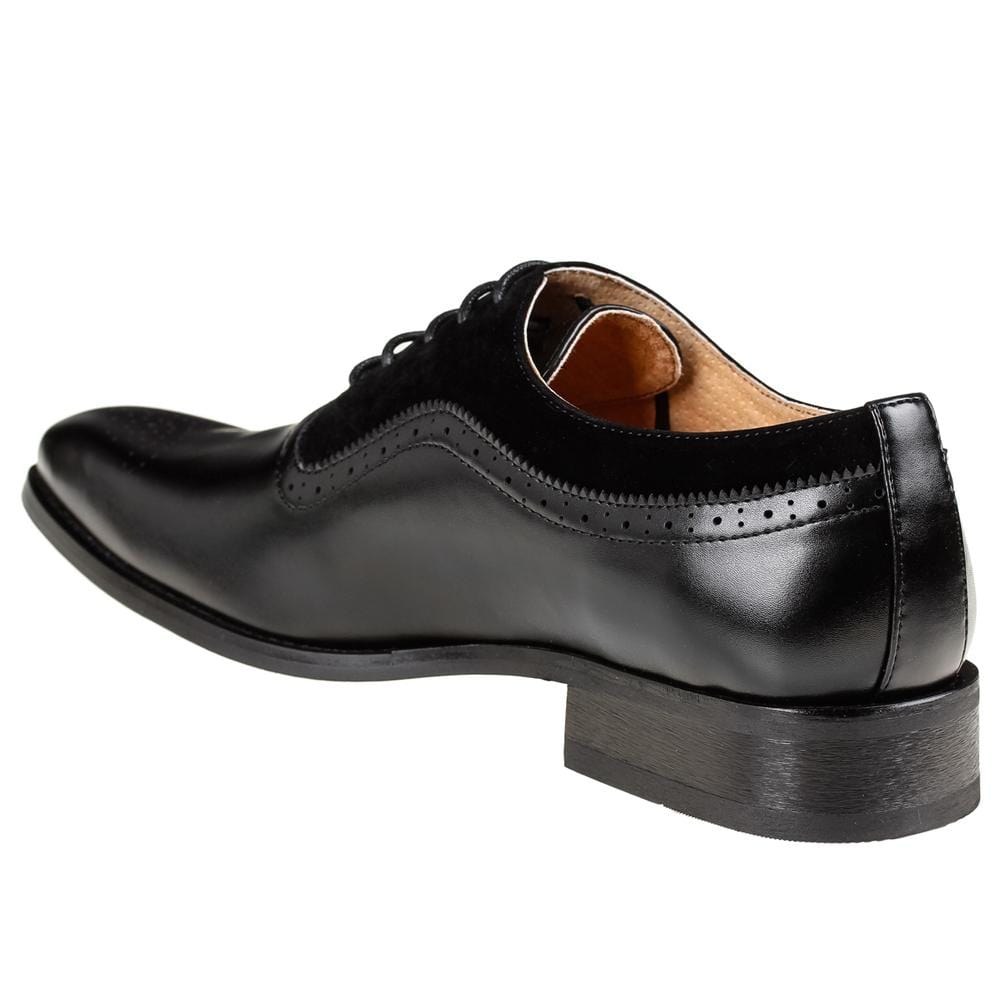 Gino Vitale Men's Lace Up Medallion Toe Dress Shoes