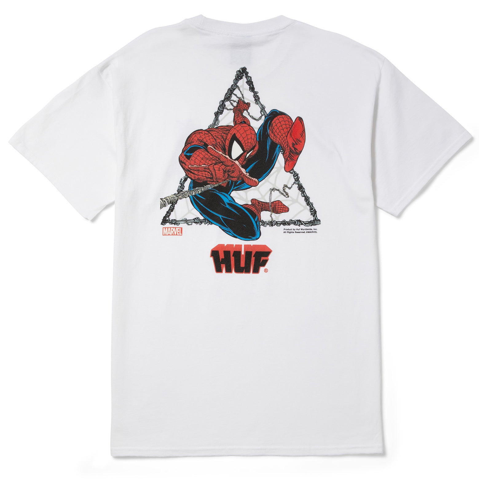 HUF T-SHIRT SPIDERMAN THWIP TRIANGLE WHITE