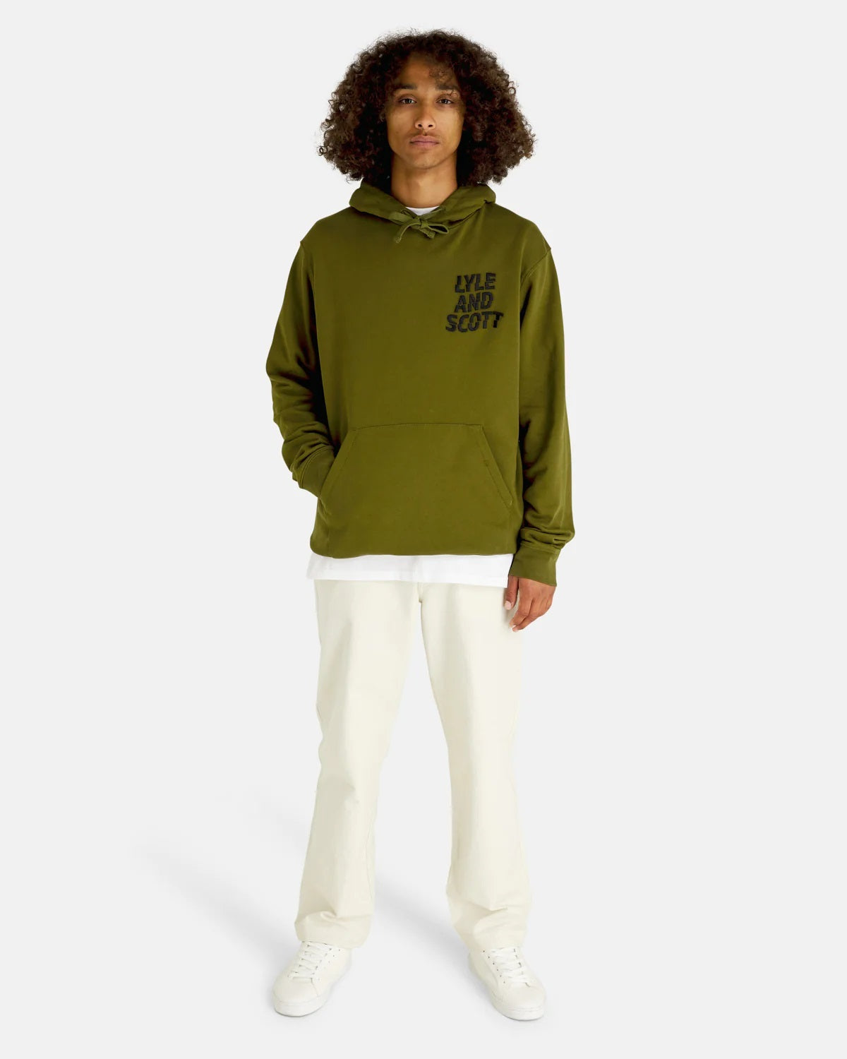 Lyle & Scott Mens Ripple Logo Hooded Sweatshirt Jumper