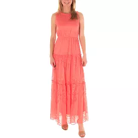 Maison Tara Womens Lace Long Maxi Dress