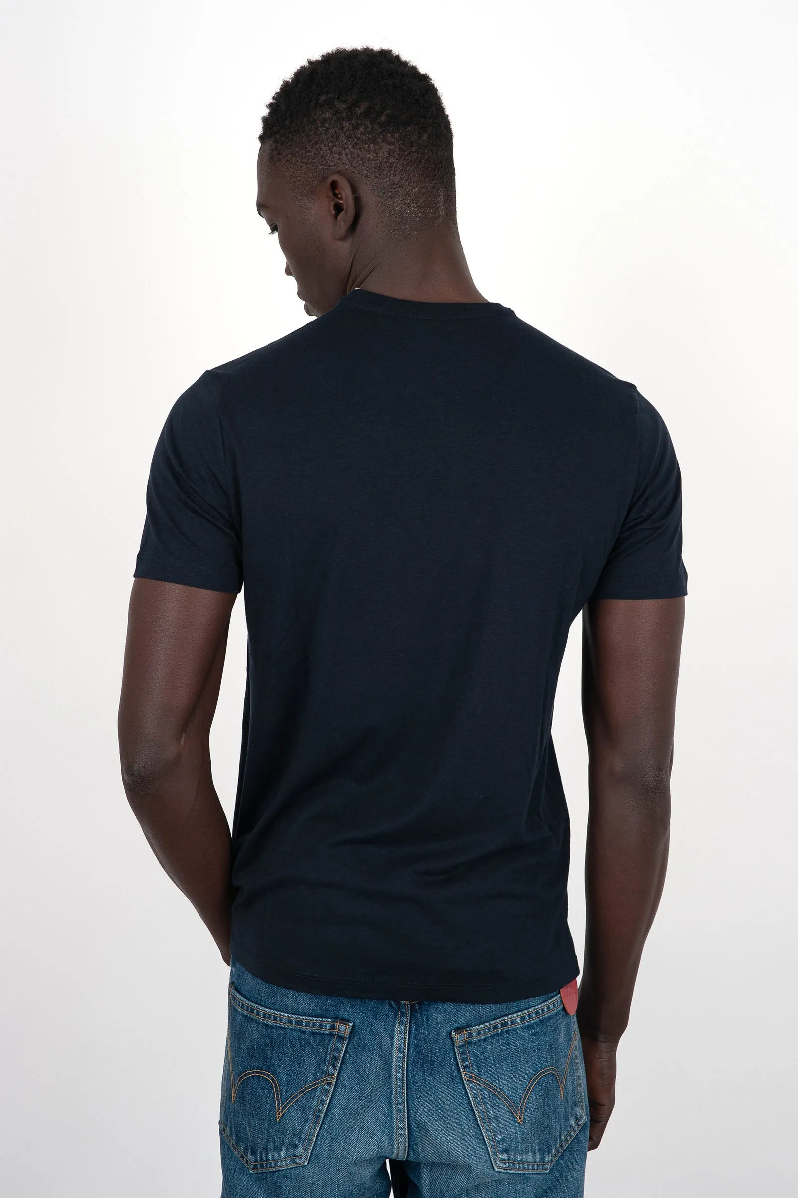 Majestic Filatures T-Shirt Girocollo Cotone Lyocell Blu