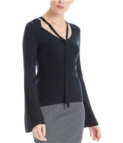 Max Studio London Womens Tie-Neck Knit Sweater