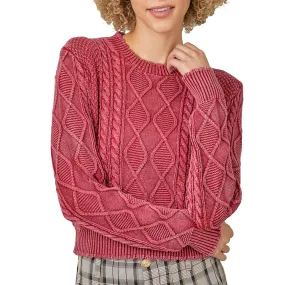 Mystree Women's Washed Cropped Sweater