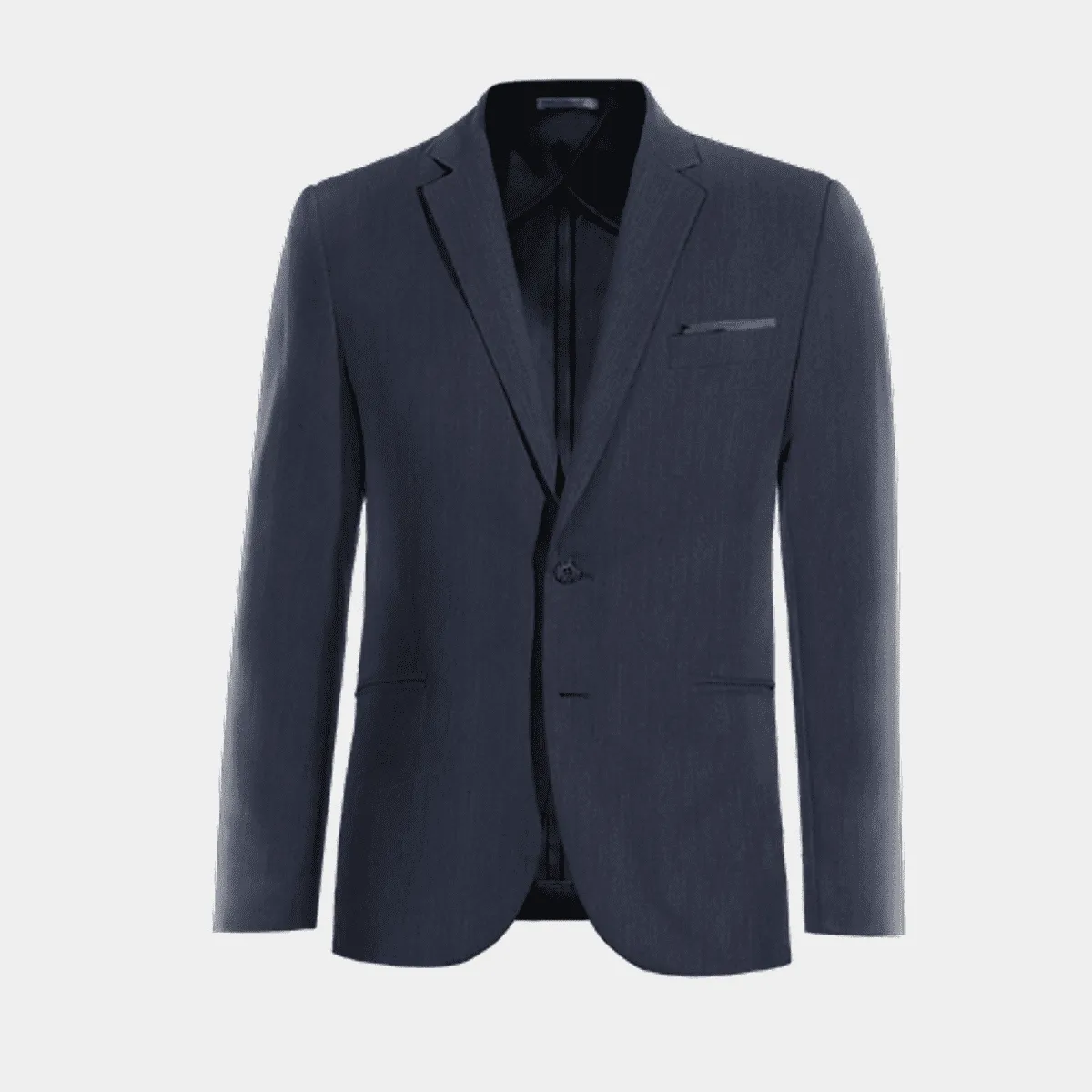 Navy blue linen essential unlined Jacket with handkerchief