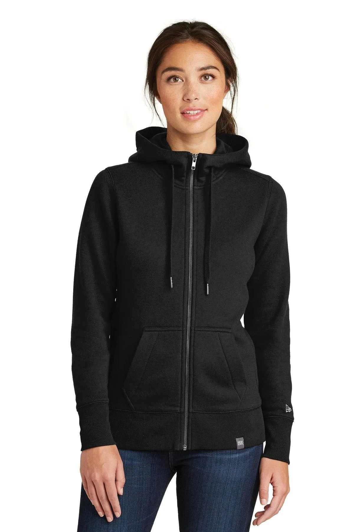 New Era Ladies French Terry Full-Zip Hoodie LNEA502 Black