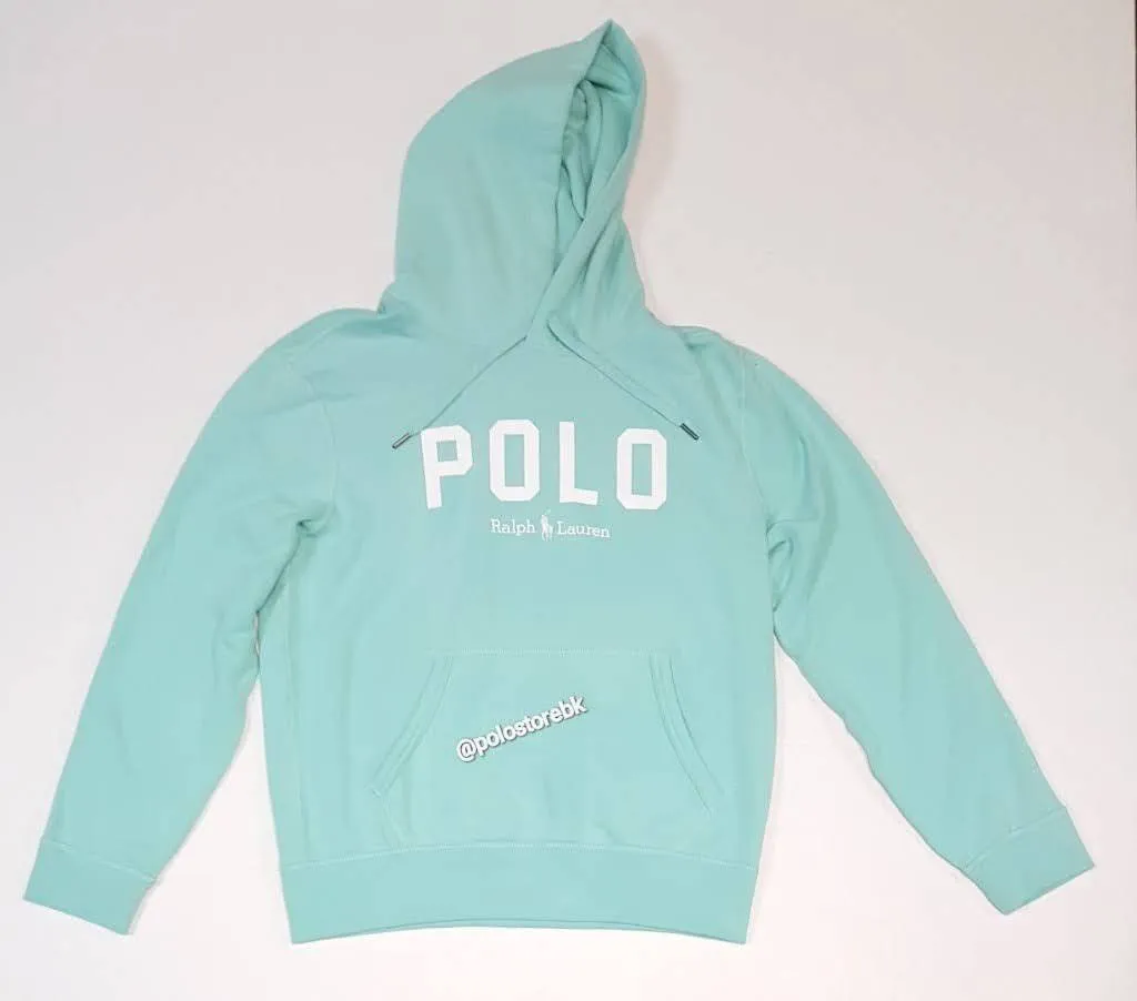 Nwt Polo Big & Tall Teal Spellout Logo Big Pony Fleece Hoodie