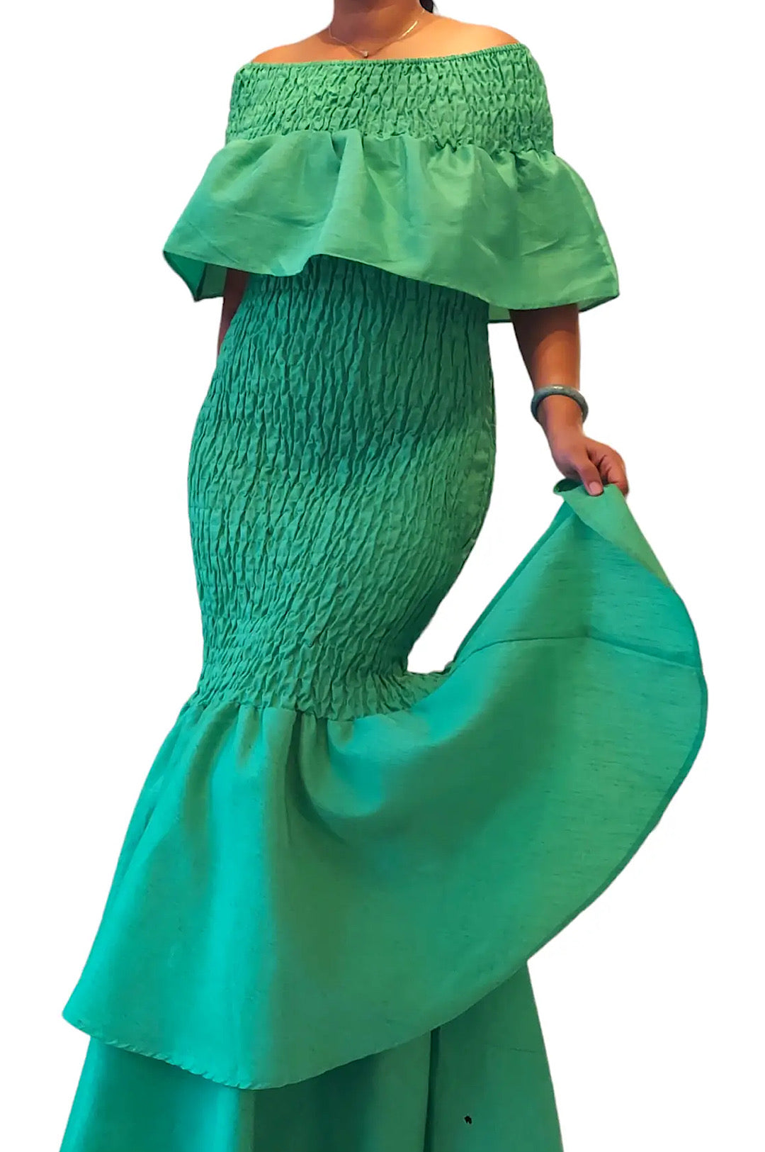 One Size Fits Most Kelly Green Mermaid Style Dress