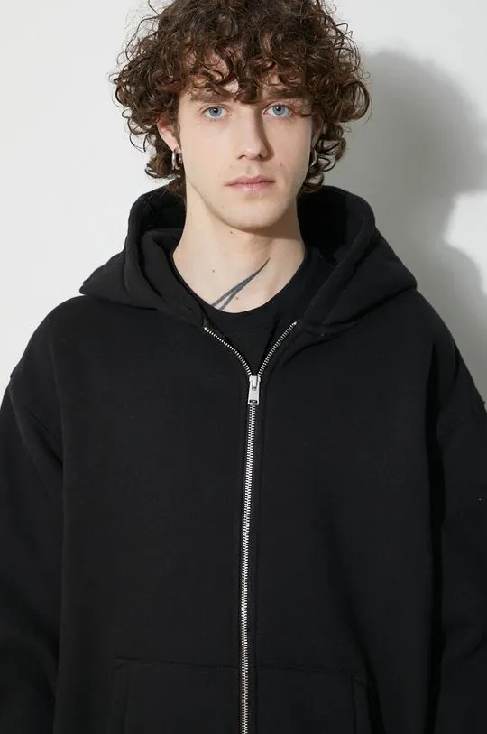 PLEASURES sweatshirt Oe Zip Up Hoodie men's black color P23W038.BLACK