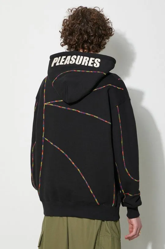 PLEASURES sweatshirt Vein Hoodie men's black color P23W032.BLACK