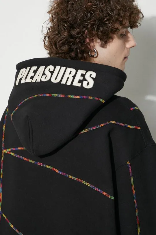 PLEASURES sweatshirt Vein Hoodie men's black color P23W032.BLACK