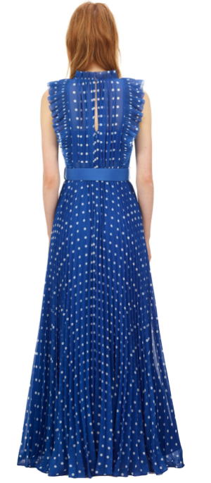 Polka Dot Chiffon Maxi Dress