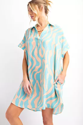 Printed In Abstract Dress