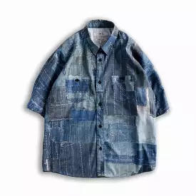 PRINTED PATCHWORK S/S SHIRT 'BORO'