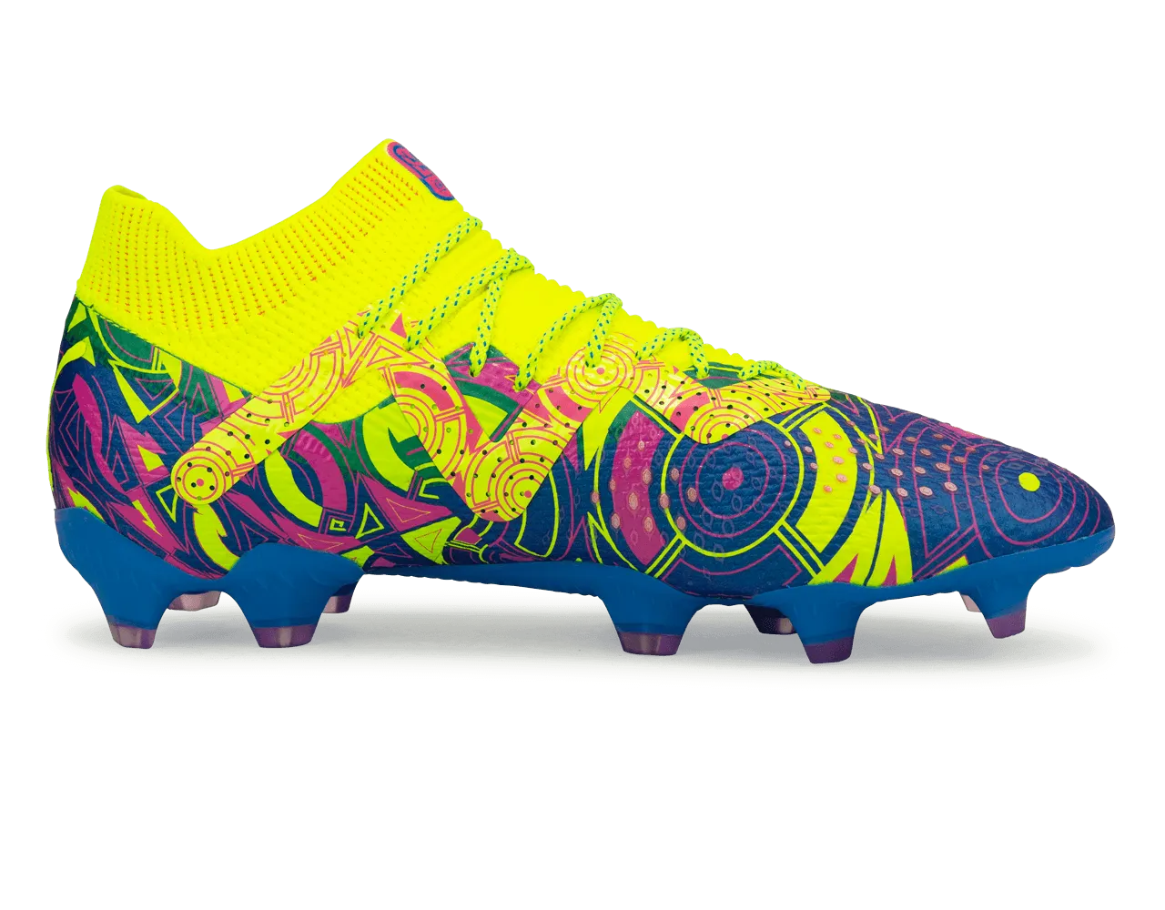 PUMA Men's Future Ultimate Energy FG/AG Blue/Yellow/Pink