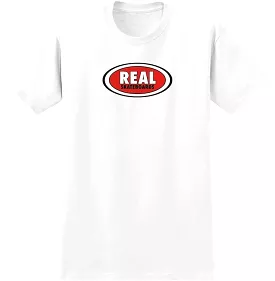 REAL T-SHIRT OVAL SS WHITE red