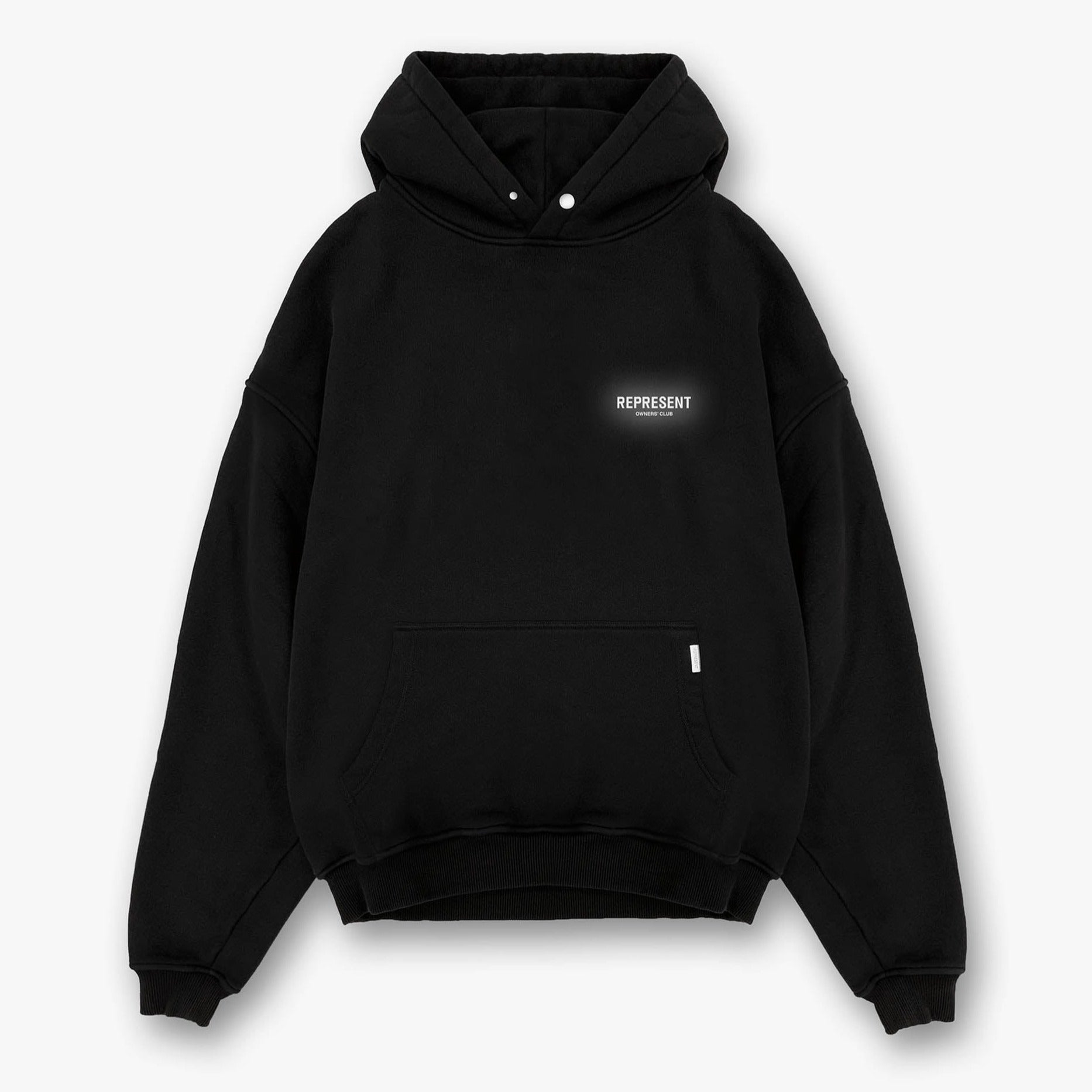 Represent Owners Club Logo Hoodie Black Reflective