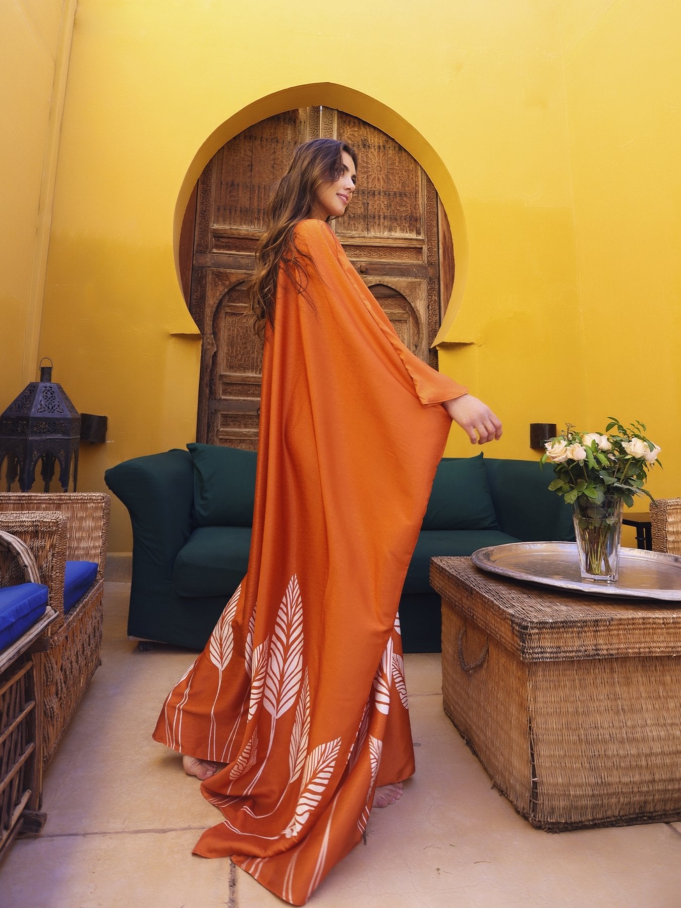 Satu Dress - Palms Orange