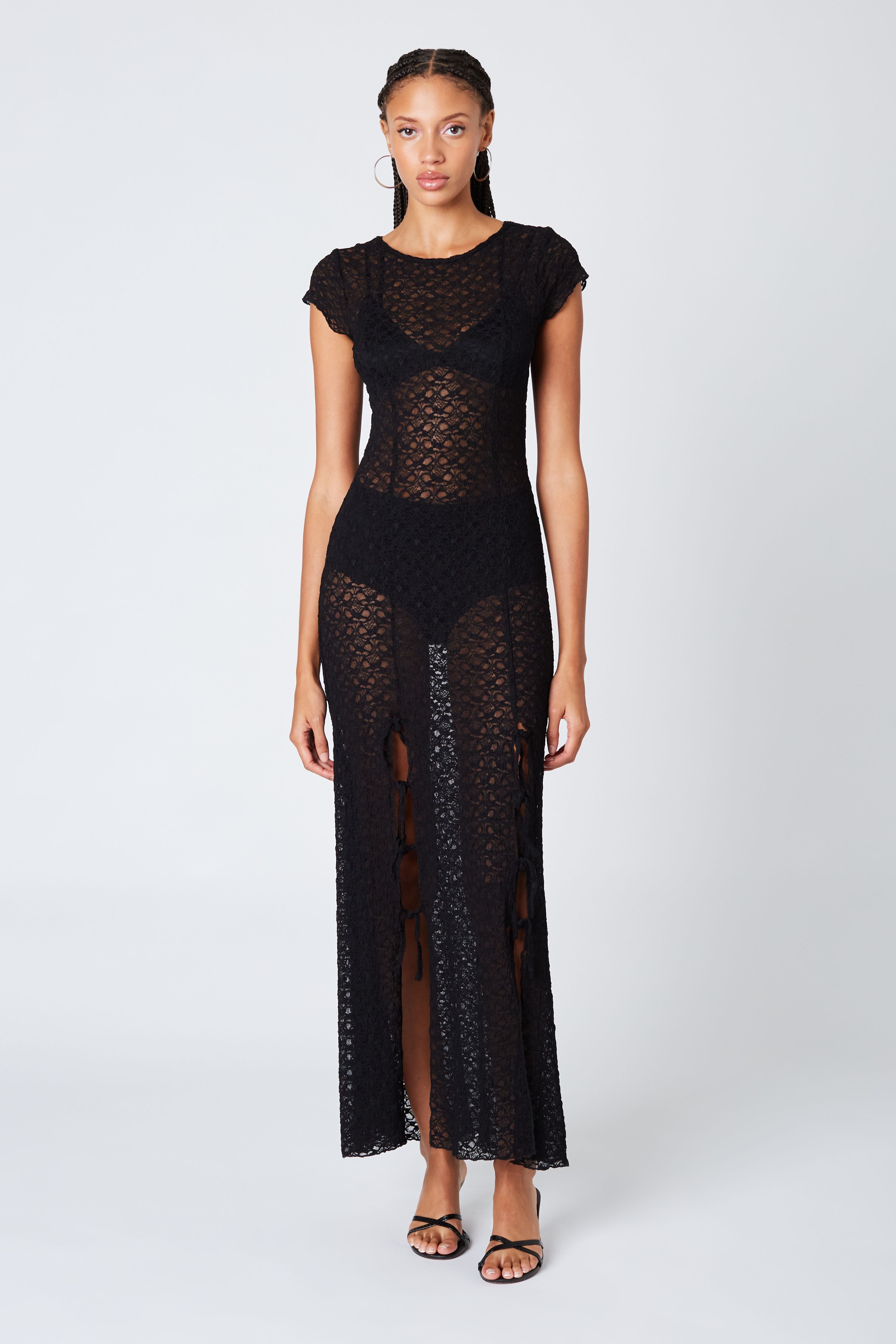 Sheer Lace Maxi Dress