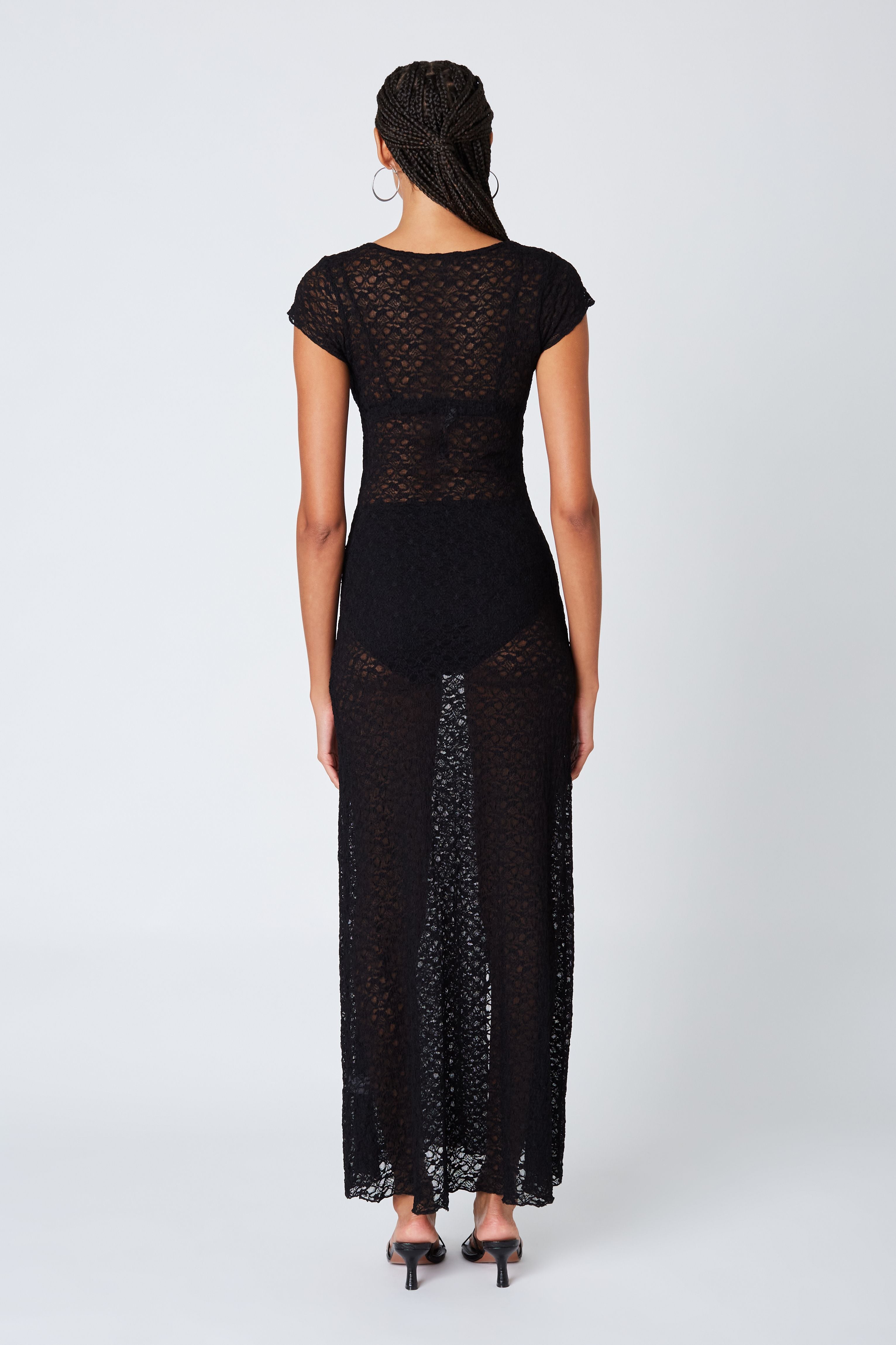 Sheer Lace Maxi Dress