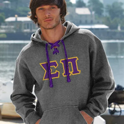 Sigma Pi Hockey Lace Hoodie - J8830 - TWILL