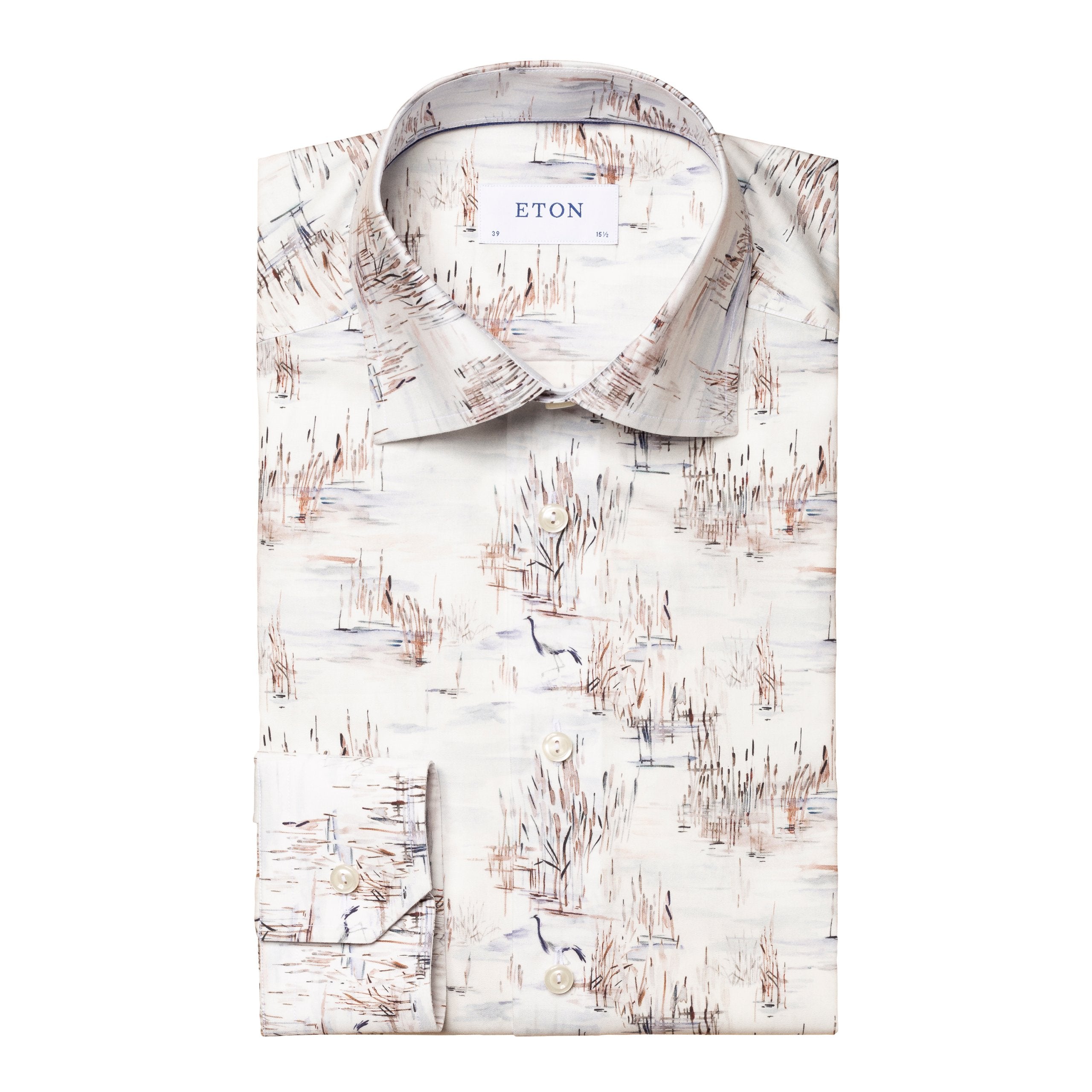 Slim Fit - Crane Print Signature Twill Shirt