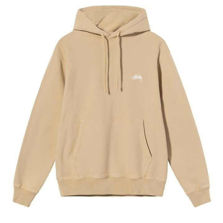 STUSSY Stock Logo Hoodie Beige