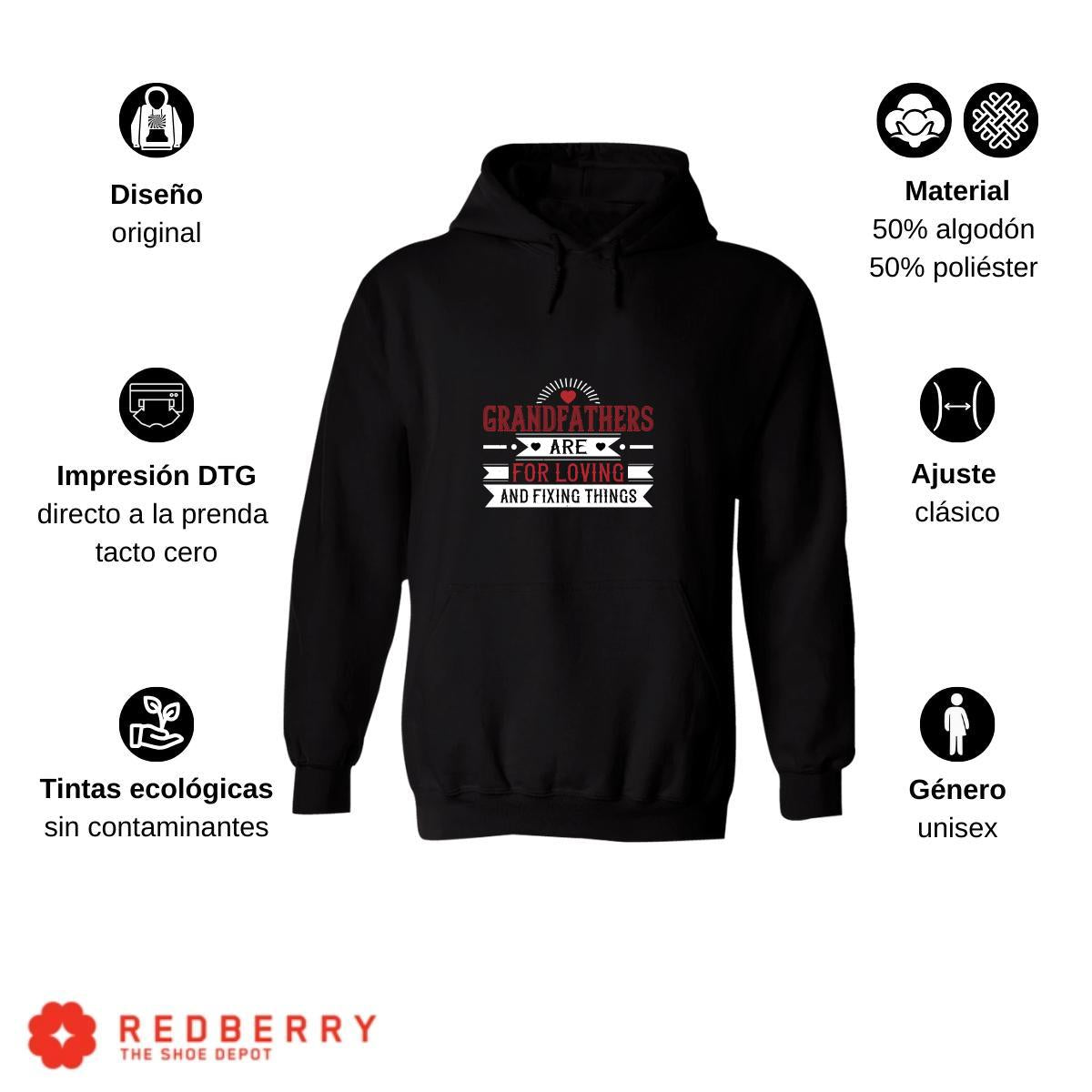 Sudadera Hombre  Hoodie Abuelo Papá Padre Hijo Hija 009