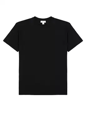 Sunspel Boy Fit Crew Neck T-Shirt Black