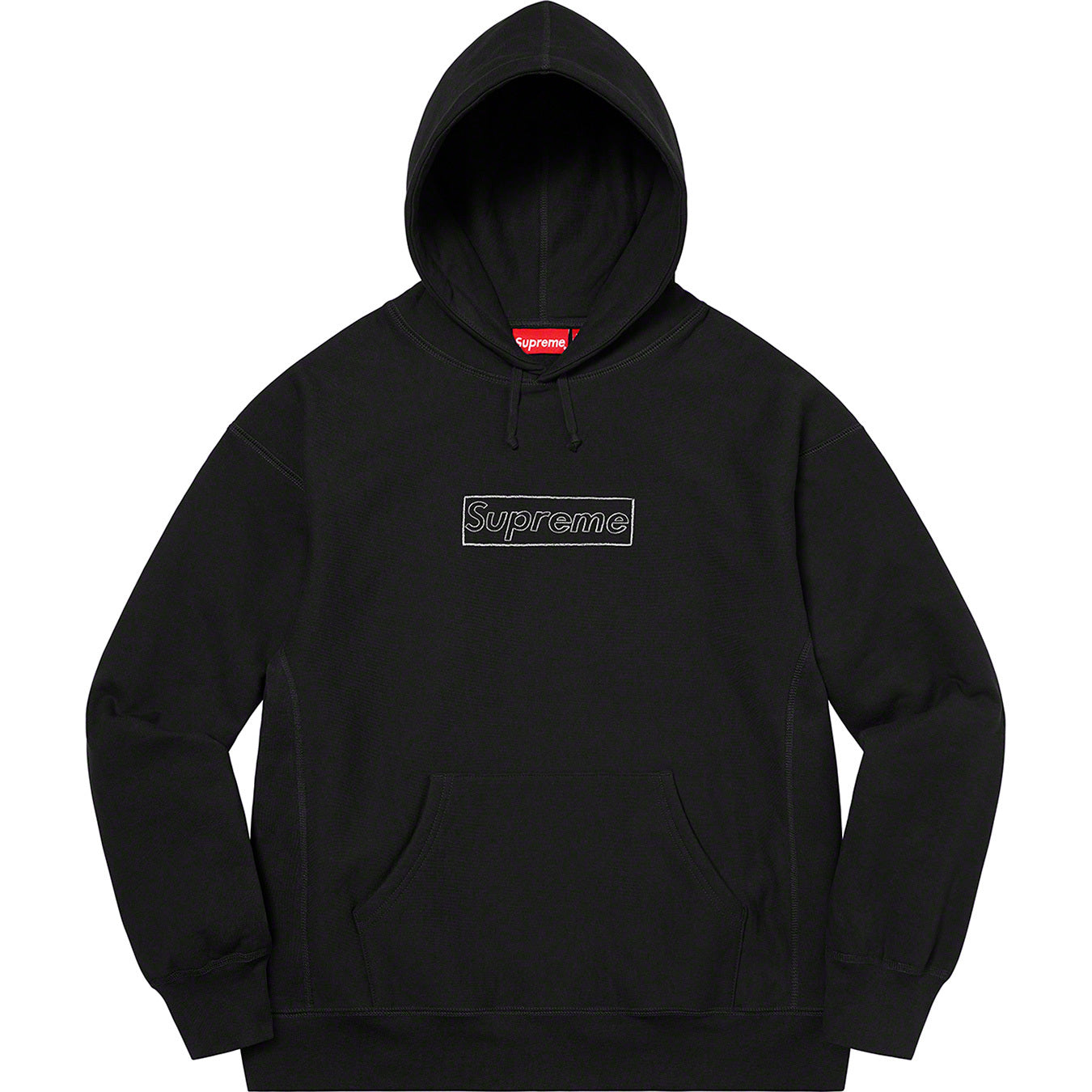 SUPREME X KAWS Chalk Box Logo Hoodie Black