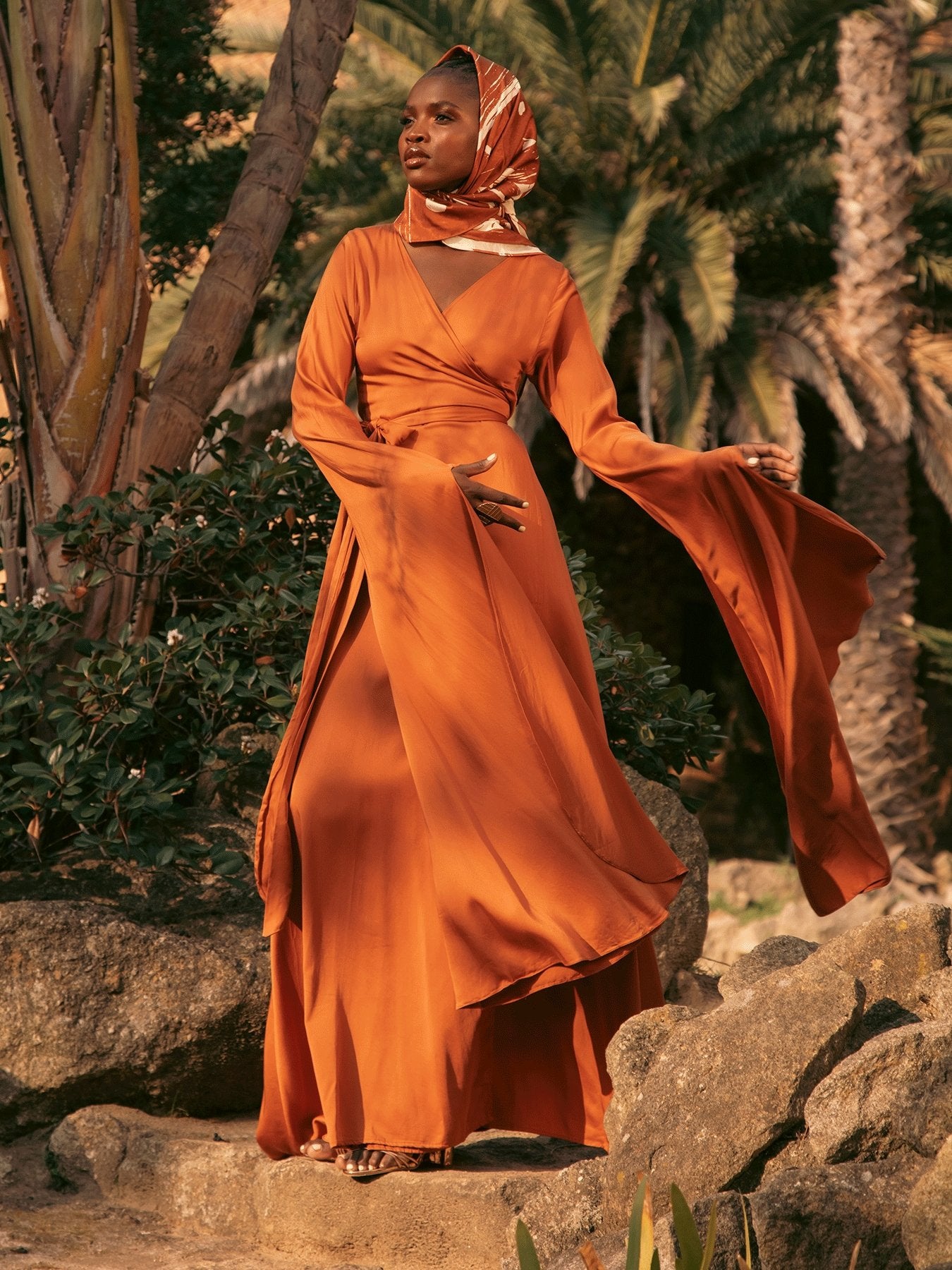 Sustainable Maya Dress - Solid Rust