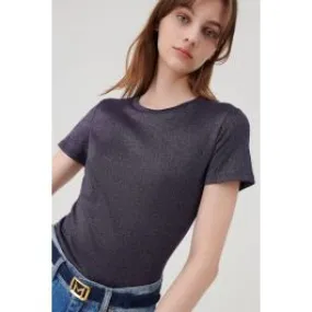 T-shirt lurex donna Blu