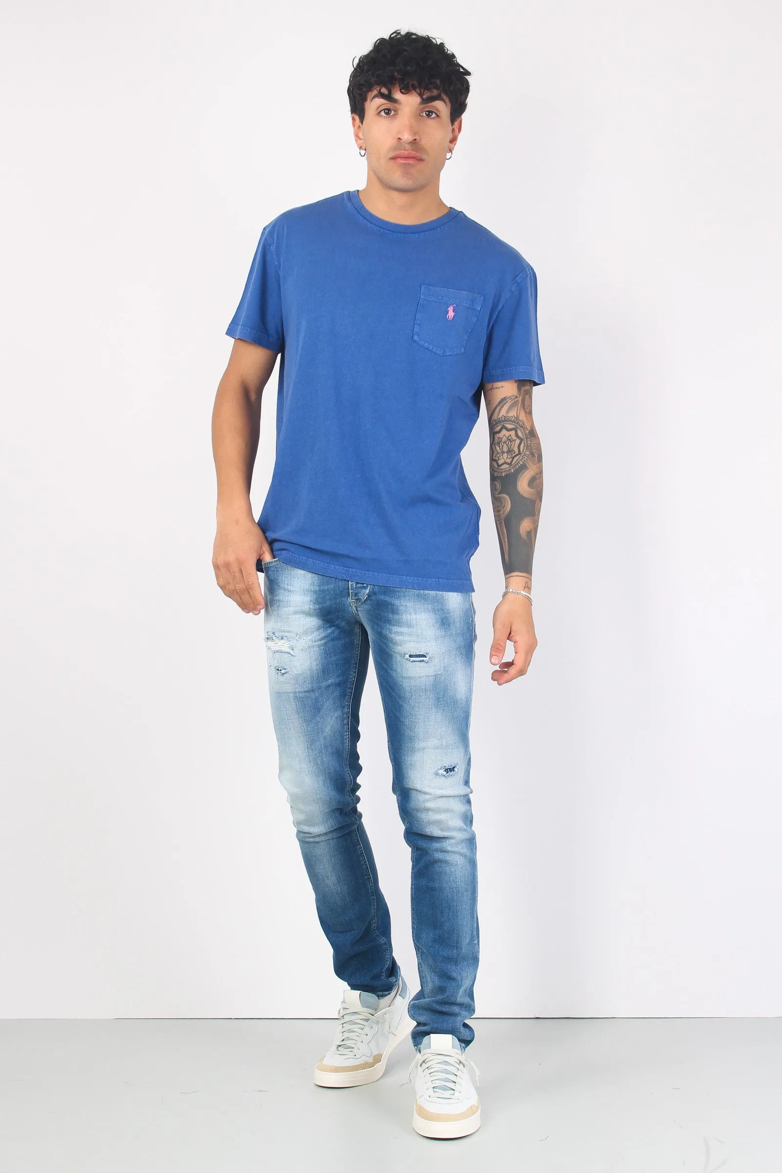 T-shirt Misto Lino Taschino Beach Royal