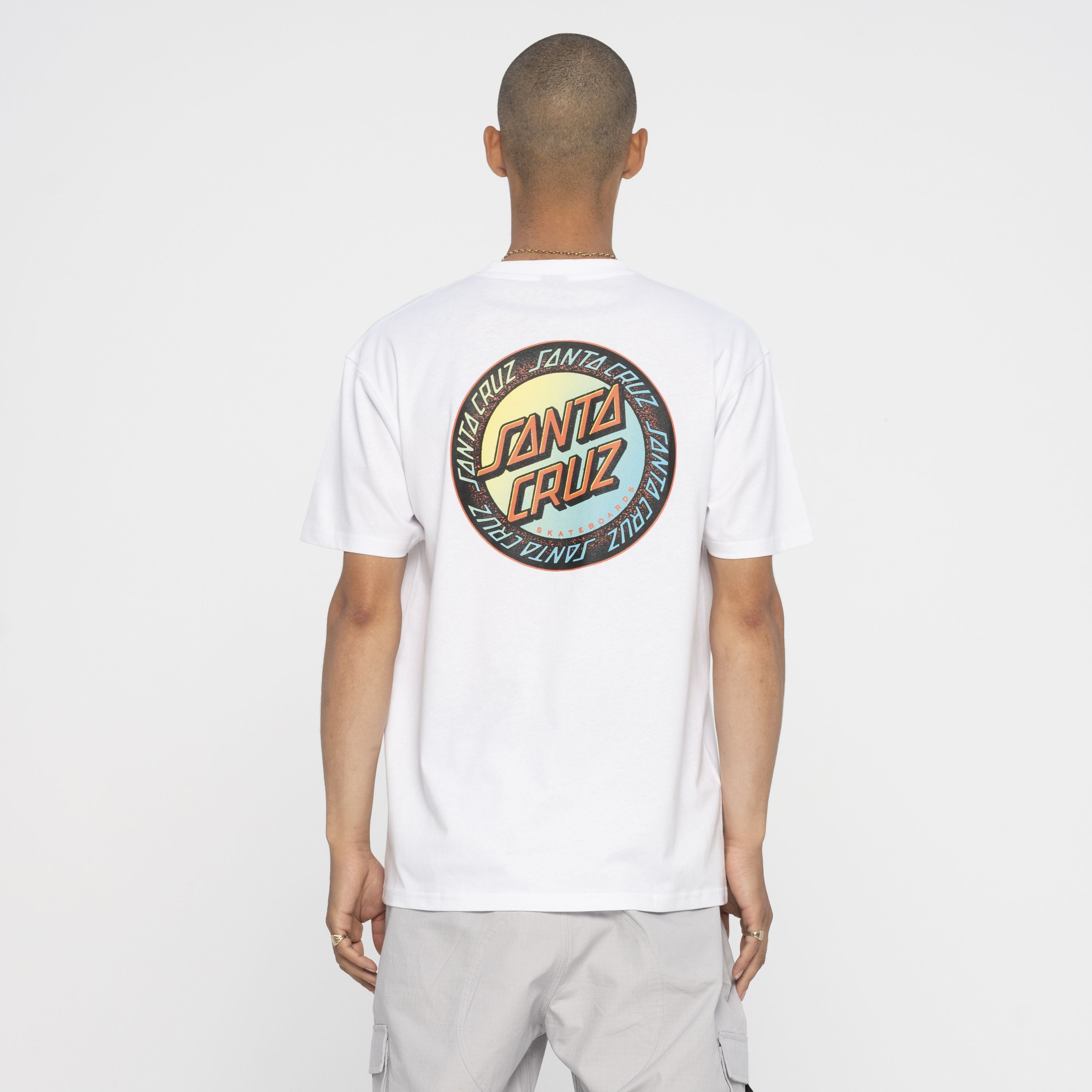 T-SHIRT SANTA CRUZ LOUD RINGED DOT WHITE ACID WASH