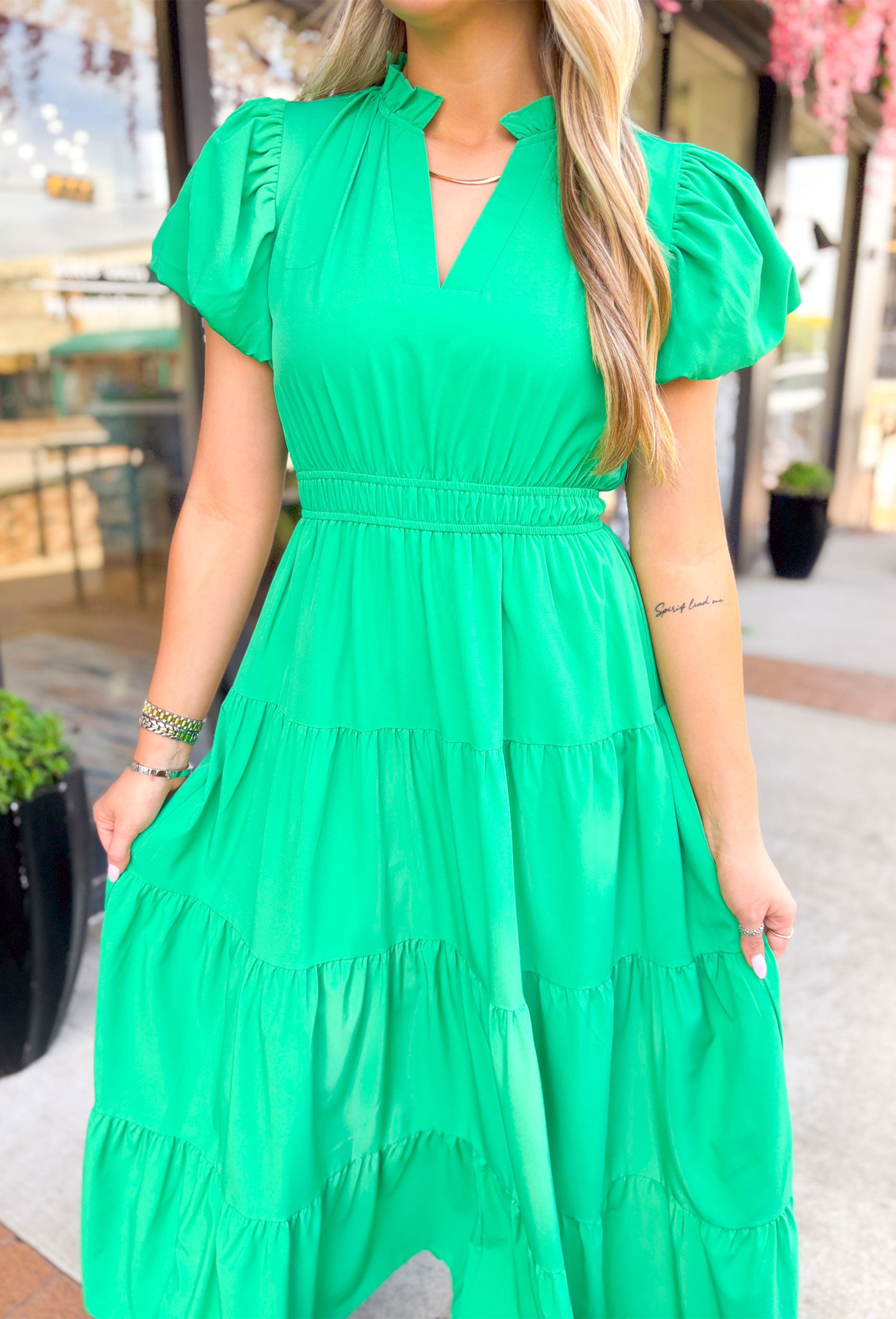 Take It To Heart Midi Dress in Green