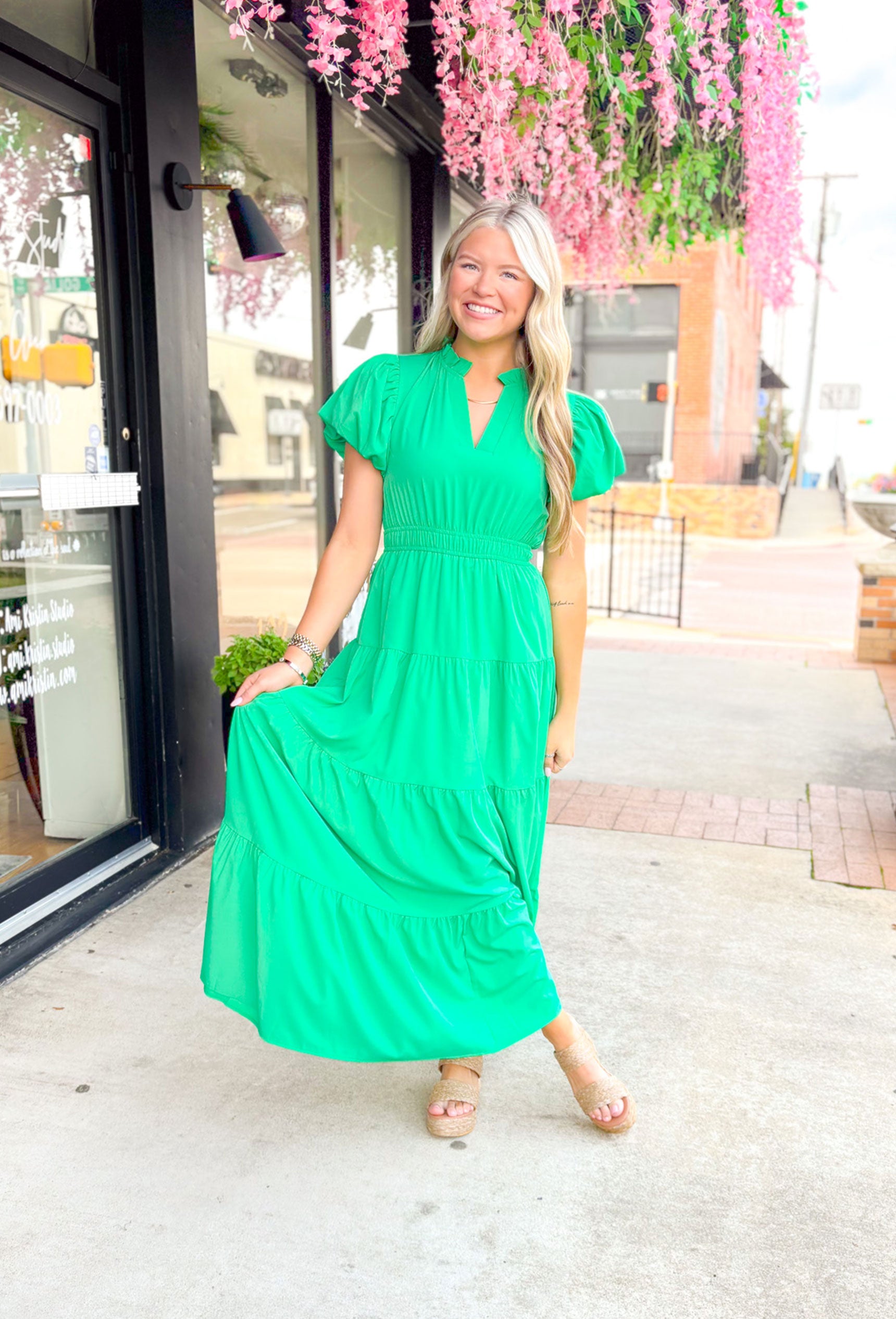 Take It To Heart Midi Dress in Green