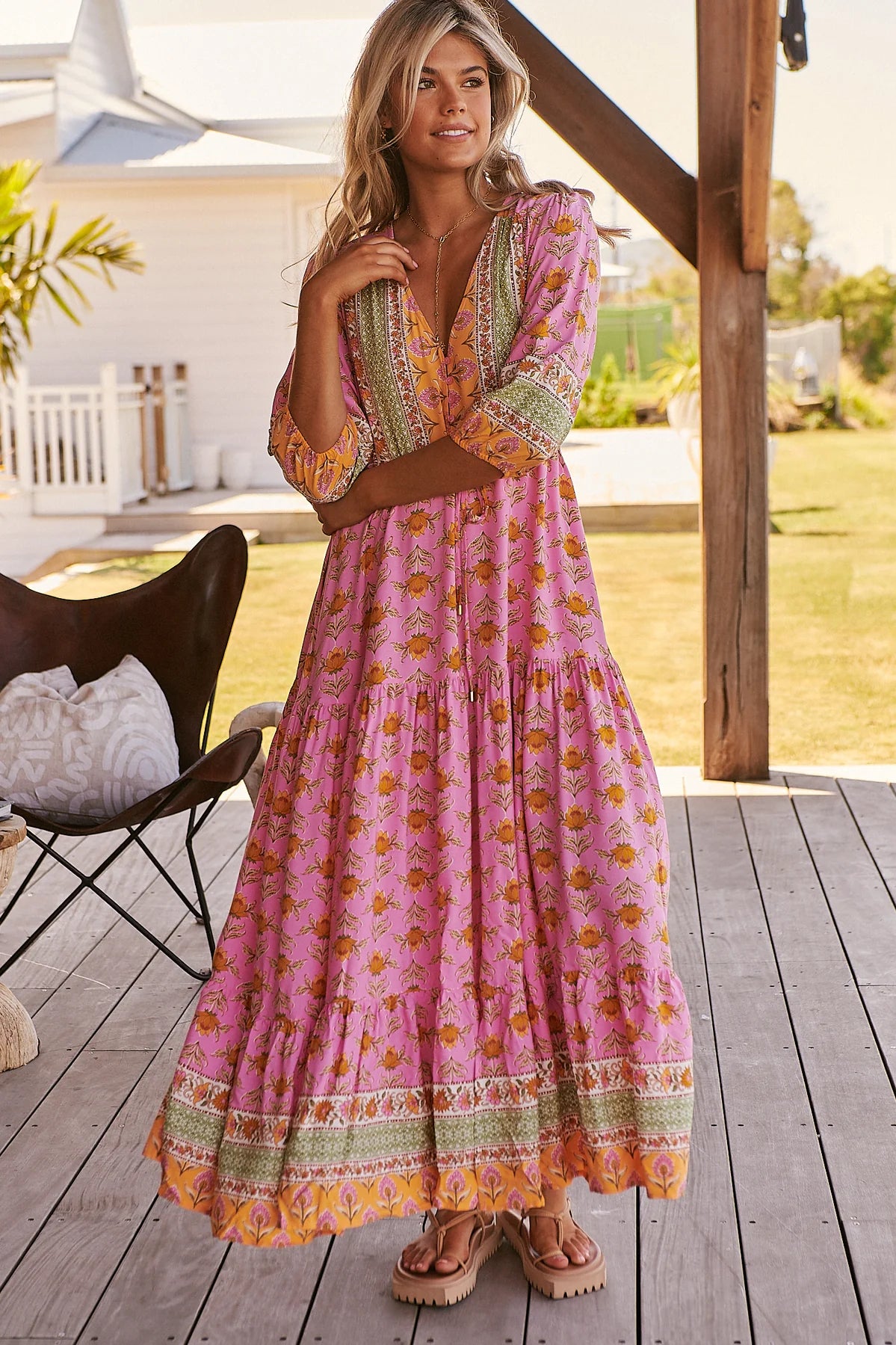 Tessa Maxi Dress Blushing Meadow Print